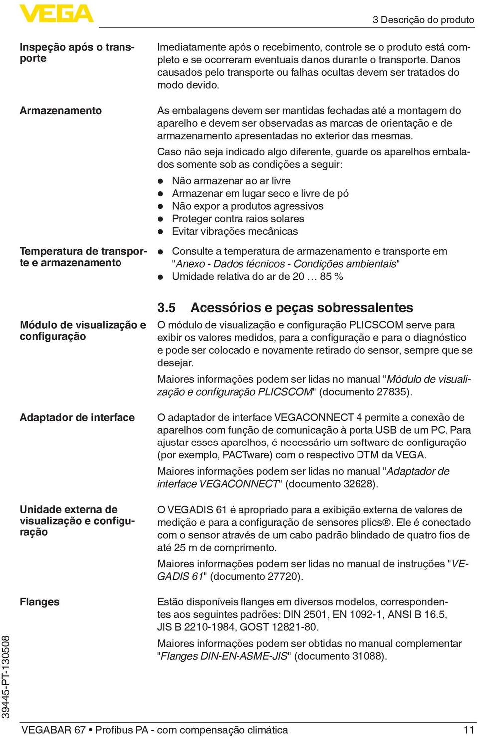 Danos causados pelo transporte ou falhas ocultas devem ser tratados do modo devido.