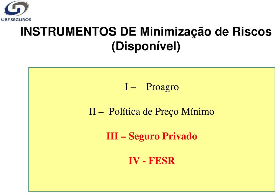 Proagro II Política de Preço