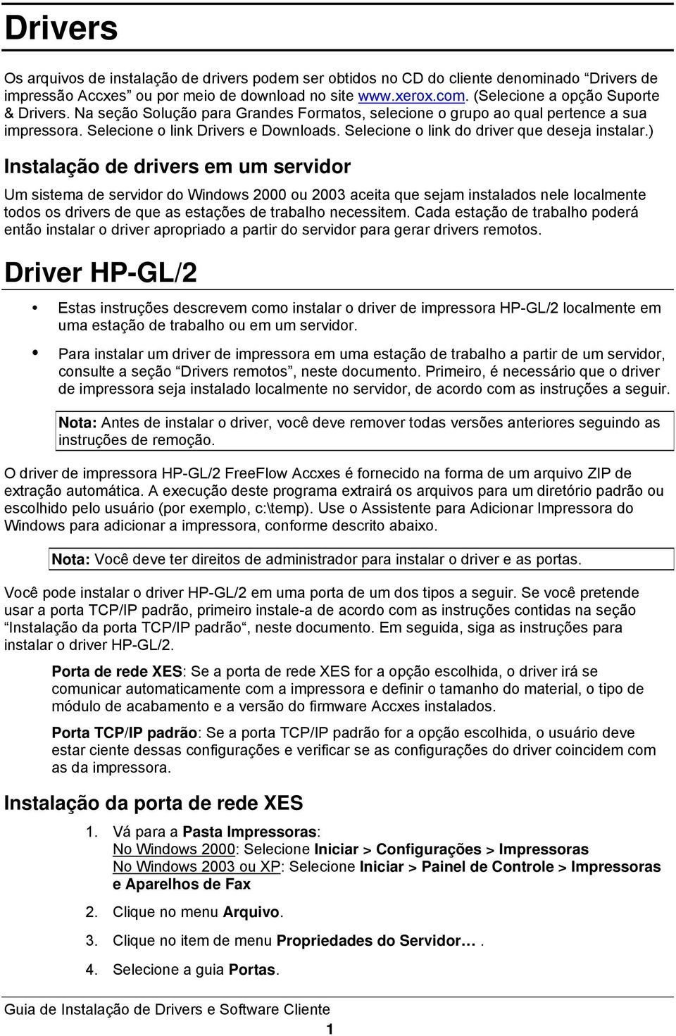 Selecione o link do driver que deseja instalar.