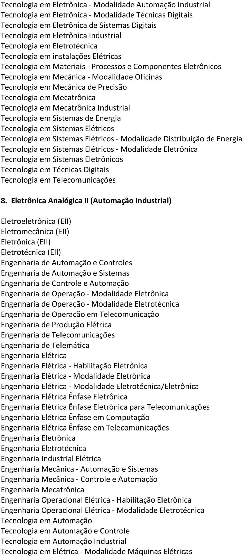 Eletrônica Tecnologia em Sistemas Eletrônicos 8.