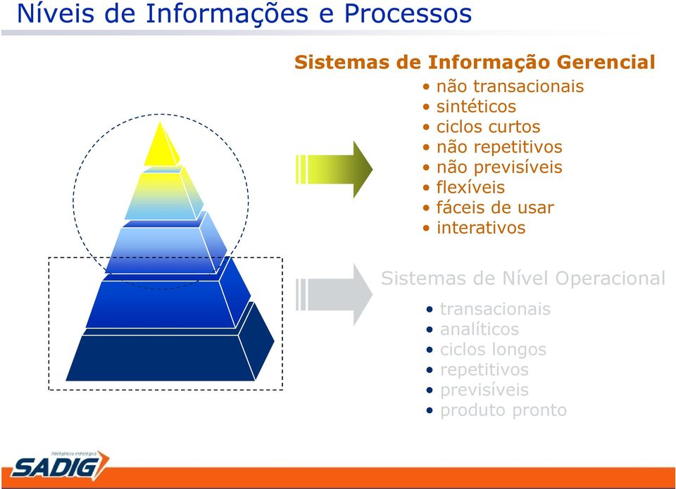 flexíveis fáceis de usar interativos Sistemas de Nível Operacional