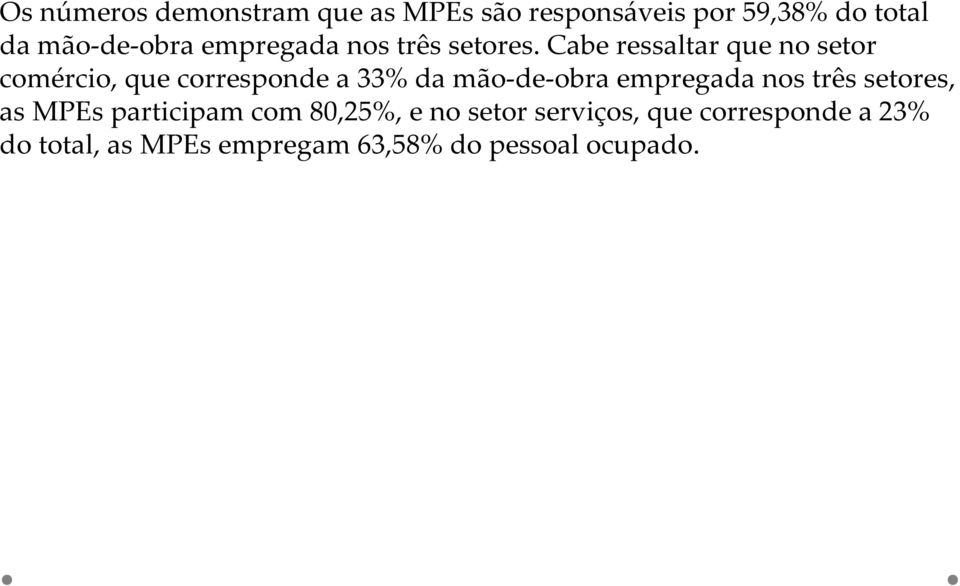 Cabe ressaltar que no setor comércio, que corresponde a 33% da mão-de-obra empregada