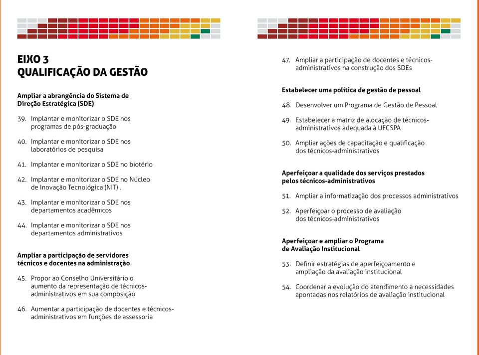 Implantar e monitorizar o SDE nos departamentos acadêmicos 44.