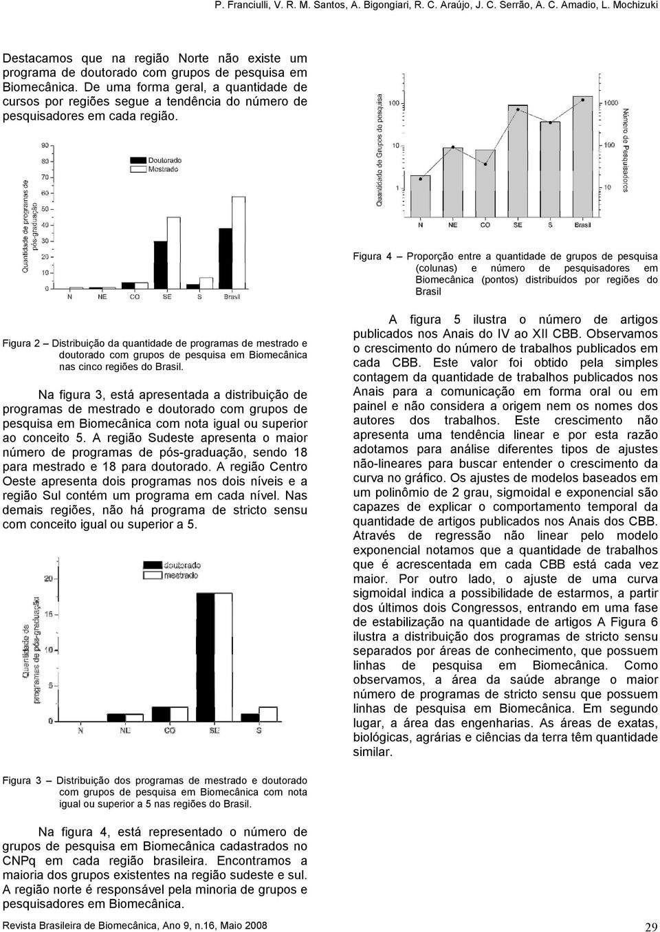 De uma forma geral, a quantidade de cursos por regiões segue a tendência do número de pesquisadores em cada região.