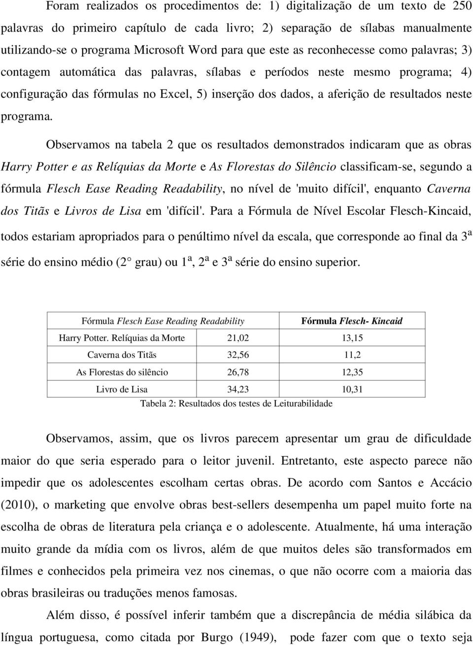 resultados neste programa.