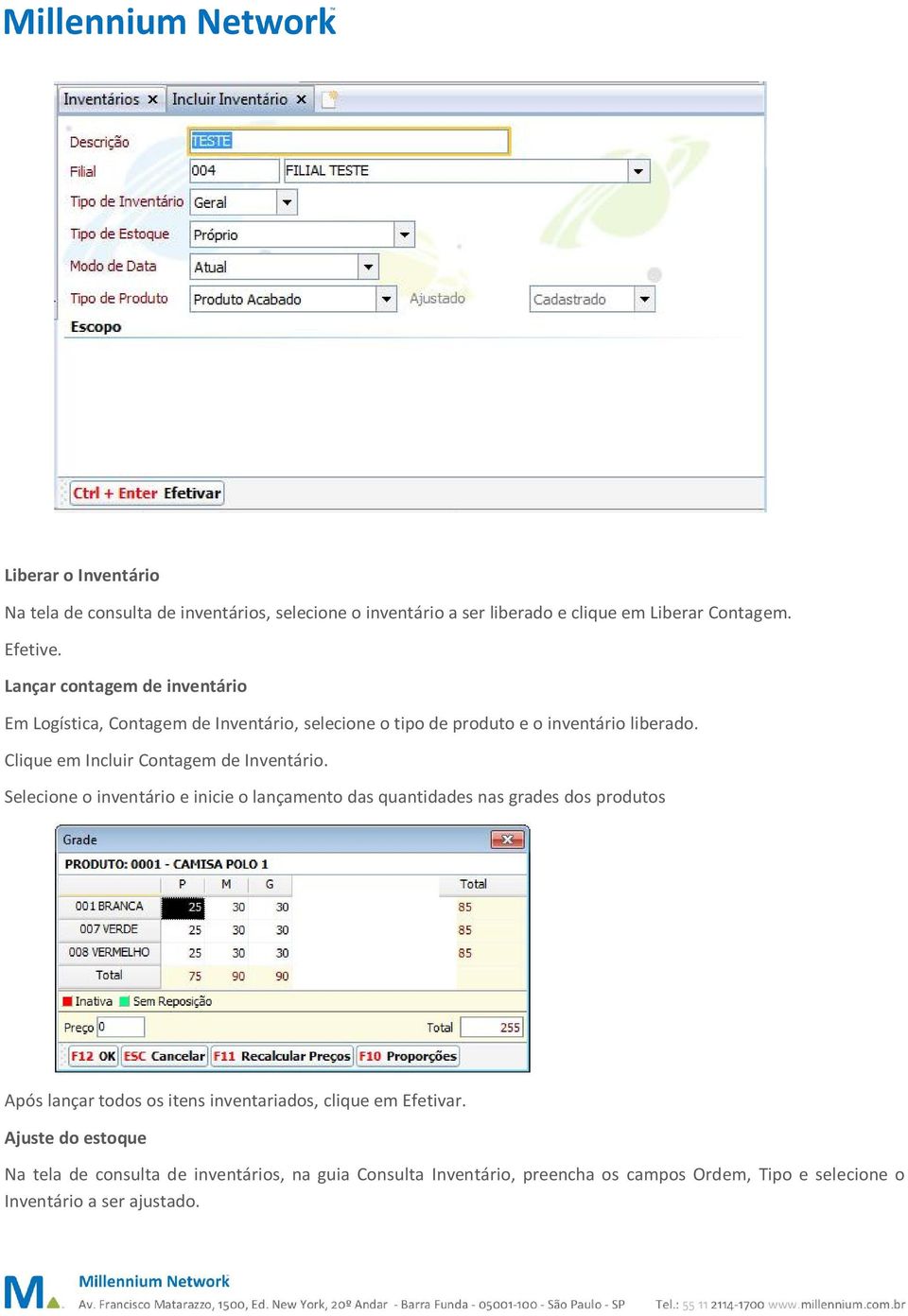 Clique em Incluir Contagem de Inventário.