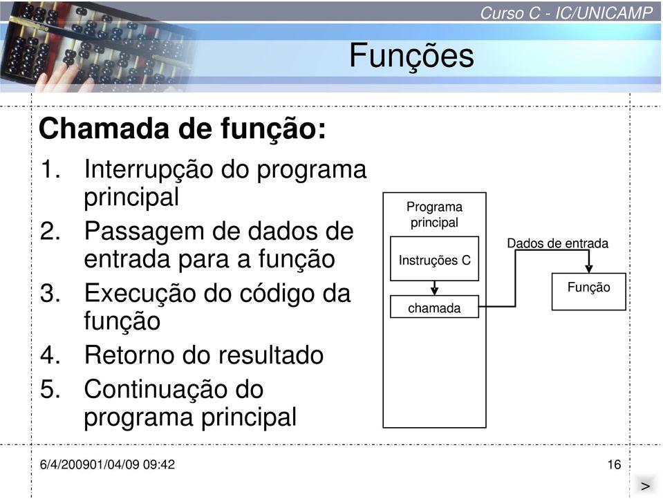 Execução do código da função 4. Retorno do resultado 5.