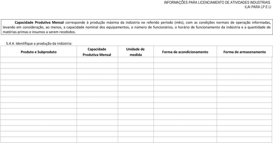 horário de funcionamento da indústria e a quantidade de matérias-primas e insumos a serem recebidos. 5.4.