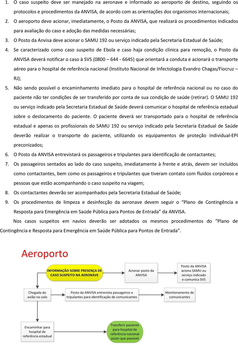 O Posto da Anvisa deve acionar o SAMU 192 ou serviço indicado pela Secretaria Estadual de Saúde; 4.