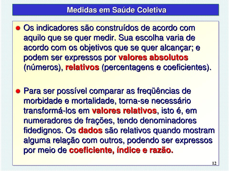 (percentagens e coeficientes).