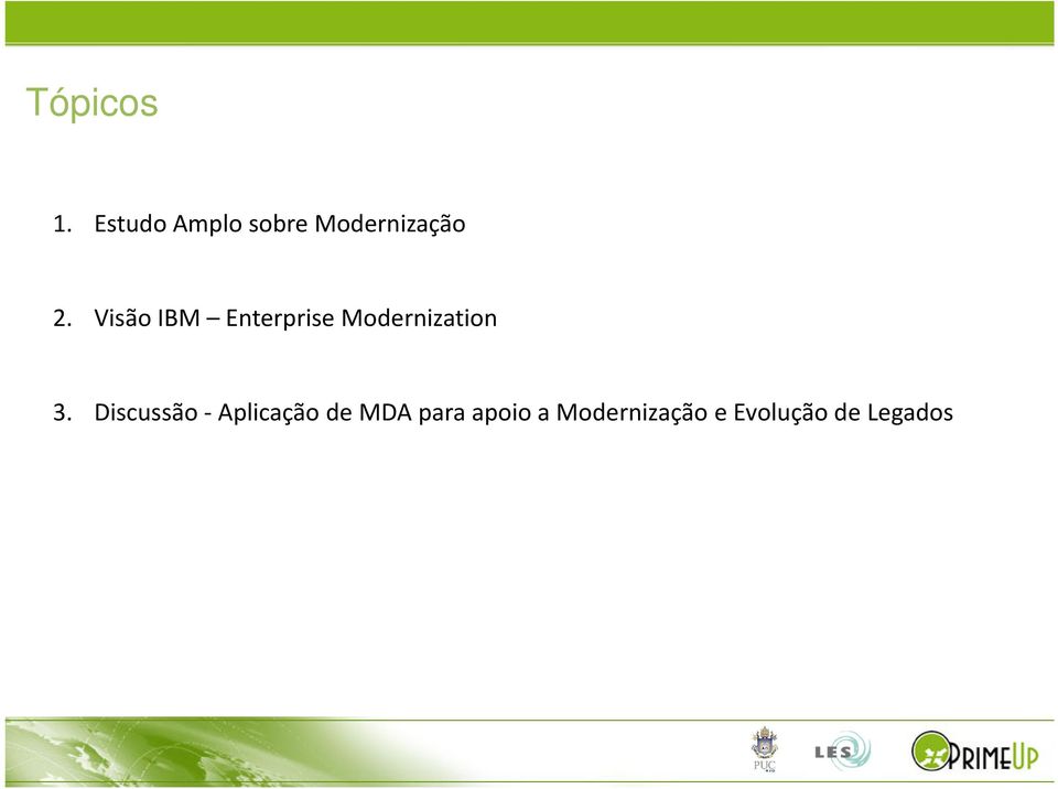 Visão IBM Enterprise Modernization 3.