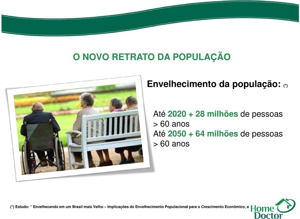 pessoas > 60 anos (*) Estudo: Envelhecendo em um Brasil mais Velho