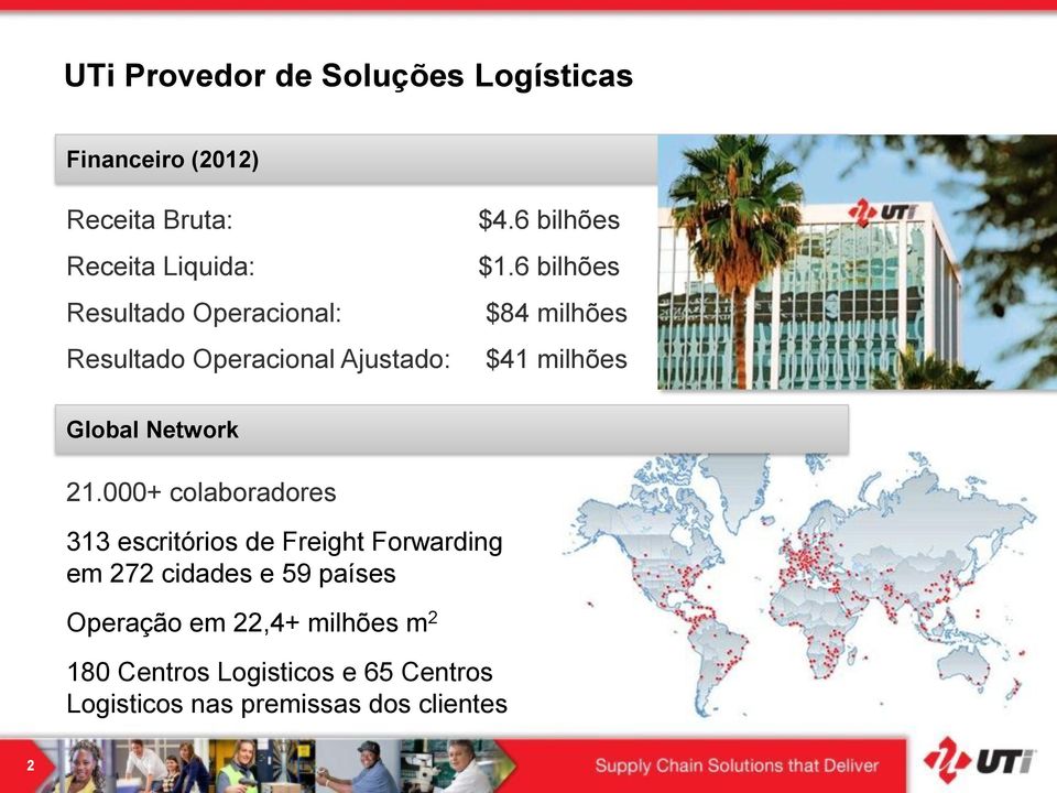 6 bilhões $84 milhões $41 milhões Global Network 21.