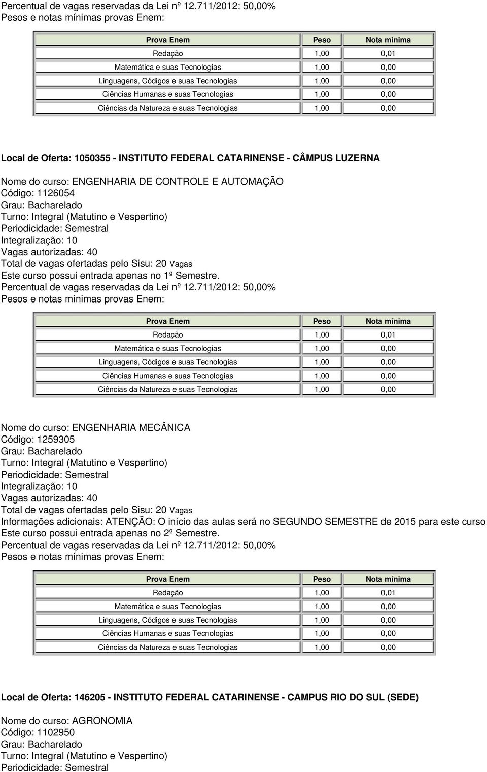 Informações adicionais: ATENÇÃO: O início das aulas será no SEGUNDO SEMESTRE de 2015 para este curso Este curso possui entrada apenas no 2º Semestre.