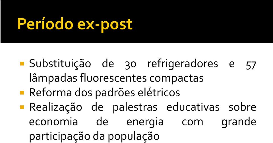 elétricos Realização de palestras educativas