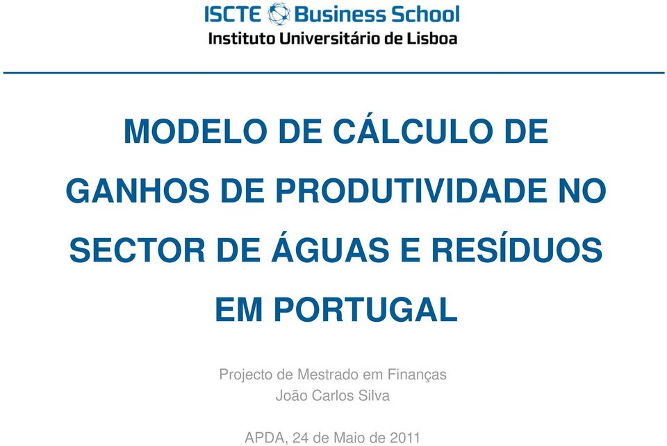 RESÍDUOS EM PORTUGAL Projecto de