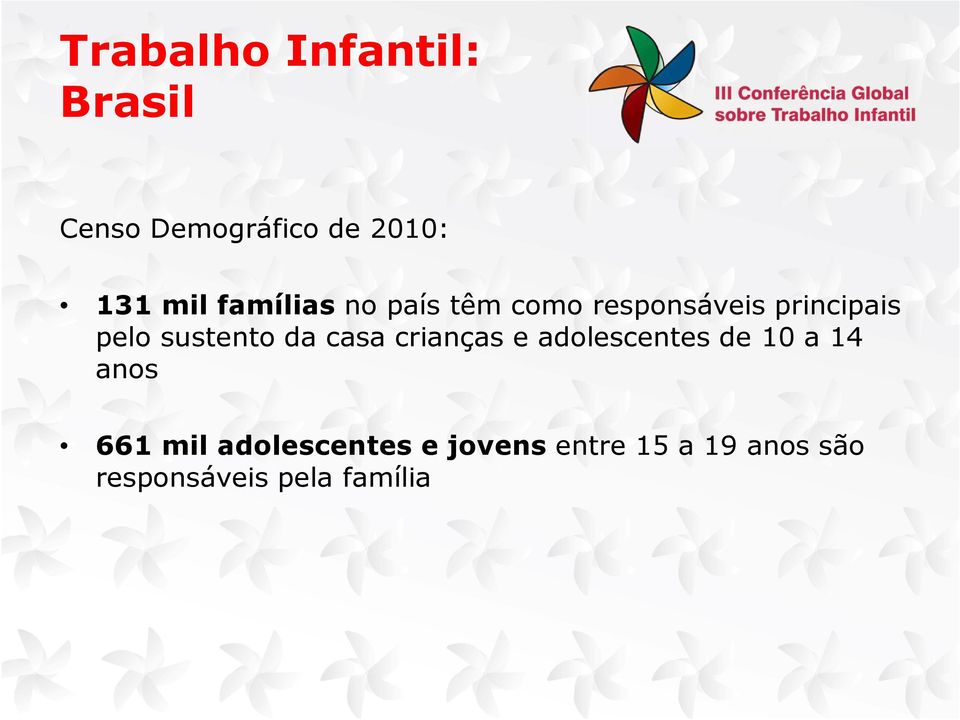 sustento da casa crianças e adolescentes de 10 a 14 anos 661