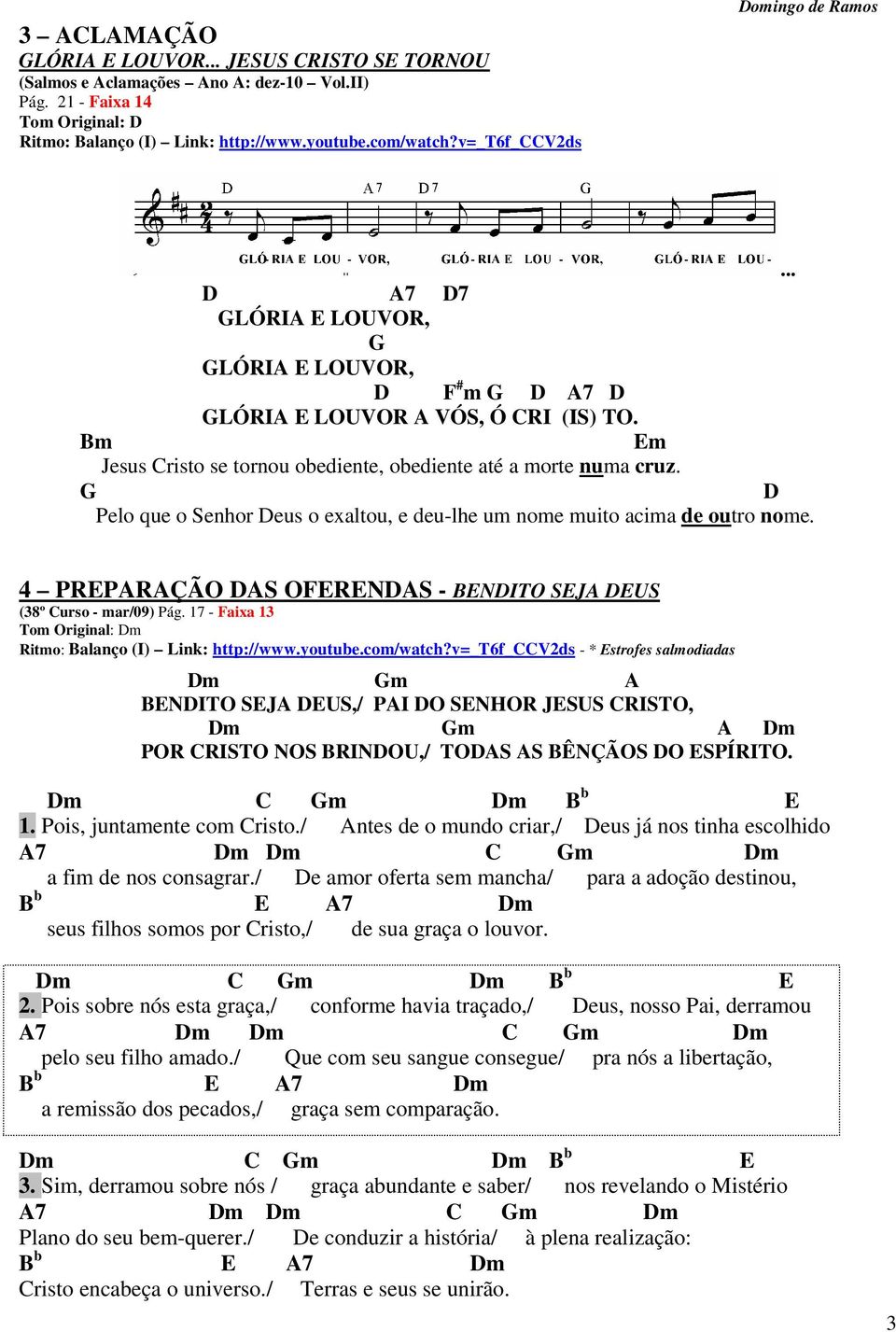 G Pelo que o Senhor eus o exaltou, e deu-lhe um nome muito acima de outro nome. 4 PRPRÇÃO S ORNS - BNITO SJ US (38º Curso - mar/09) Pág.