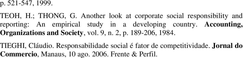 a developing country. Accounting, Organizations and Society, vol. 9, n. 2, p.