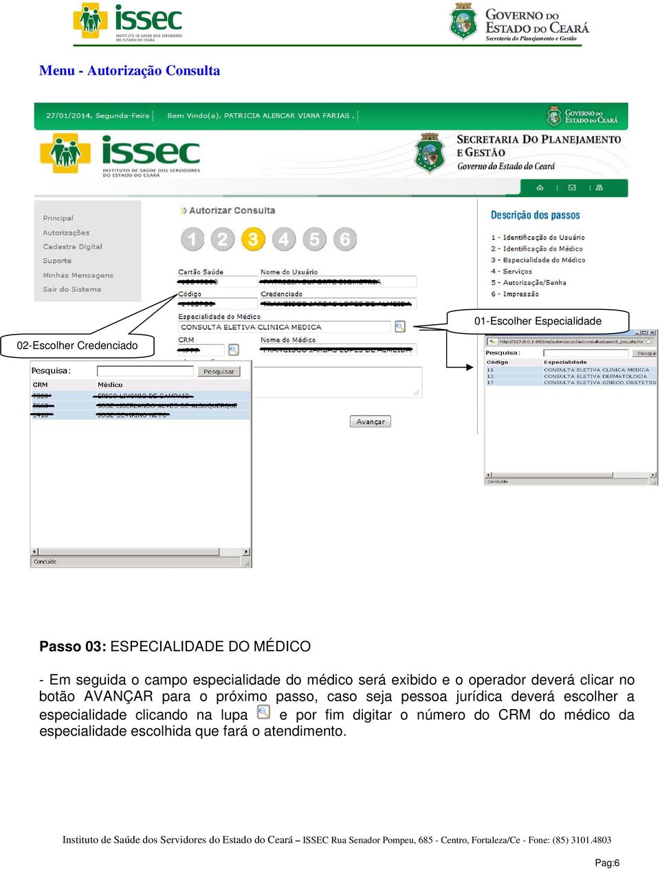 botão AVANÇAR para o próximo passo, caso seja pessoa jurídica deverá escolher a especialidade clicando