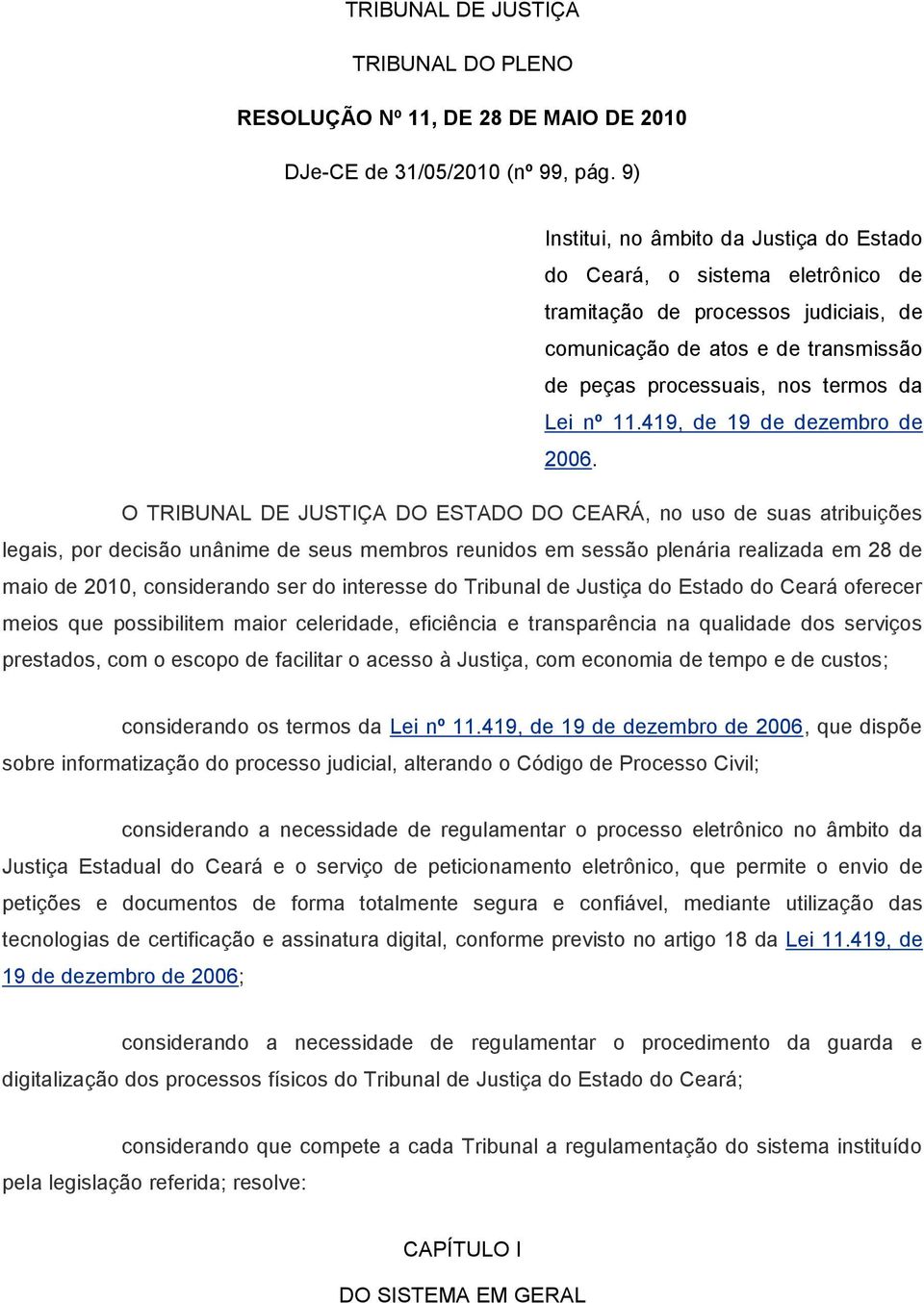 419, de 19 de dezembro de 2006.