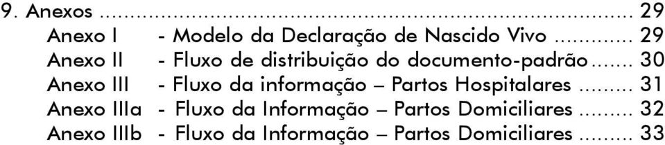 .. 30 Anexo III - Fluxo da informação Partos Hospitalares.