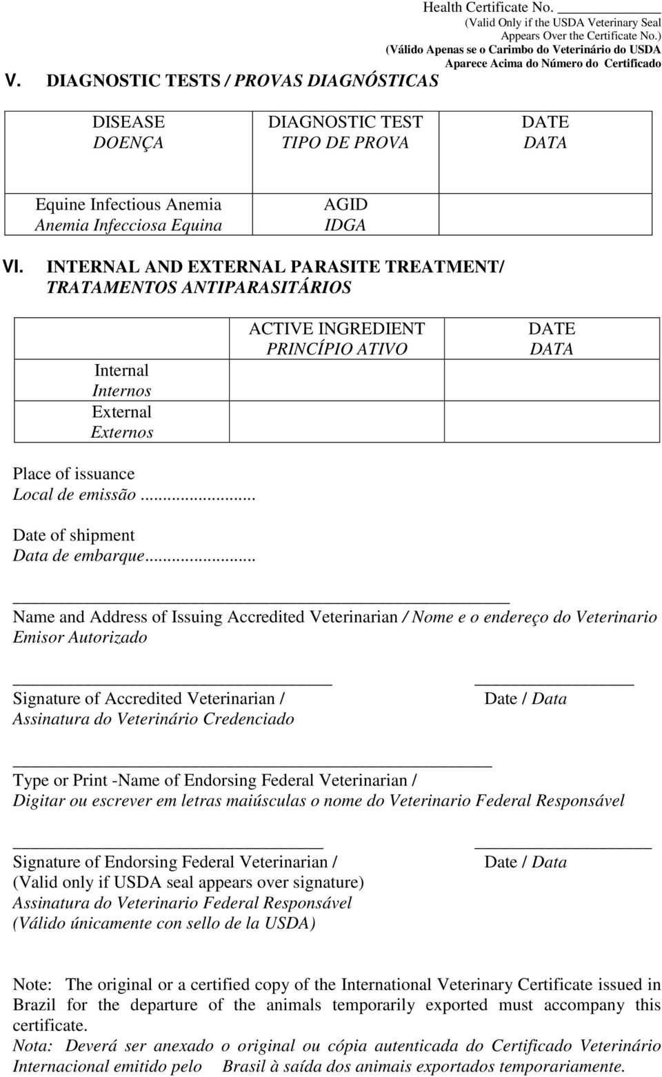 .. Date of shipment Data de embarque.