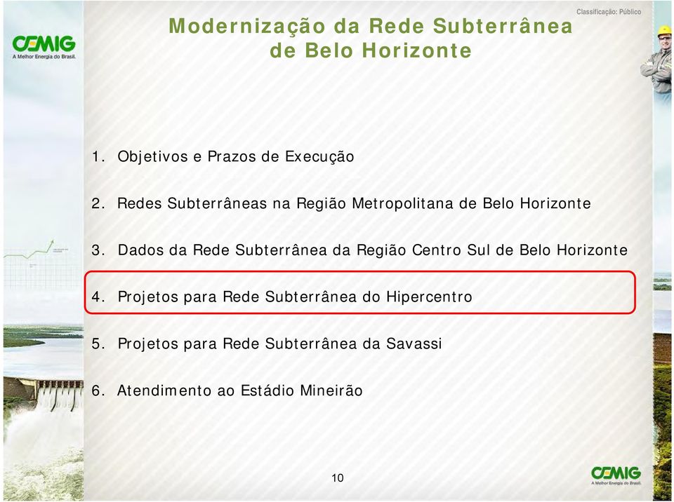 Dados da Rede Subterrânea da Região Centro Sul 4.