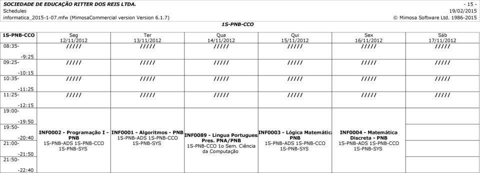 Lingua Portuguesa Pres. PNA/PNB 1S-PNB-CCO 1o Sem.