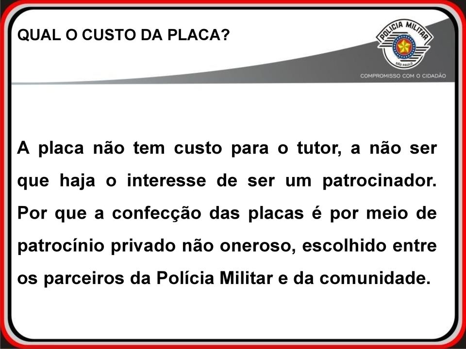 interesse de ser um patrocinador.