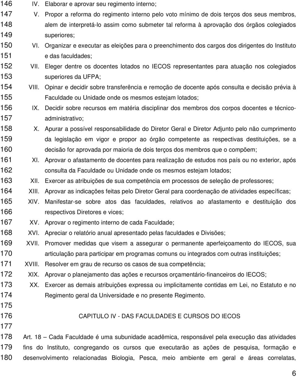 Organizar e executar as eleições para o preenchimento dos cargos dos dirigentes do Instituto e das faculdades; VII.