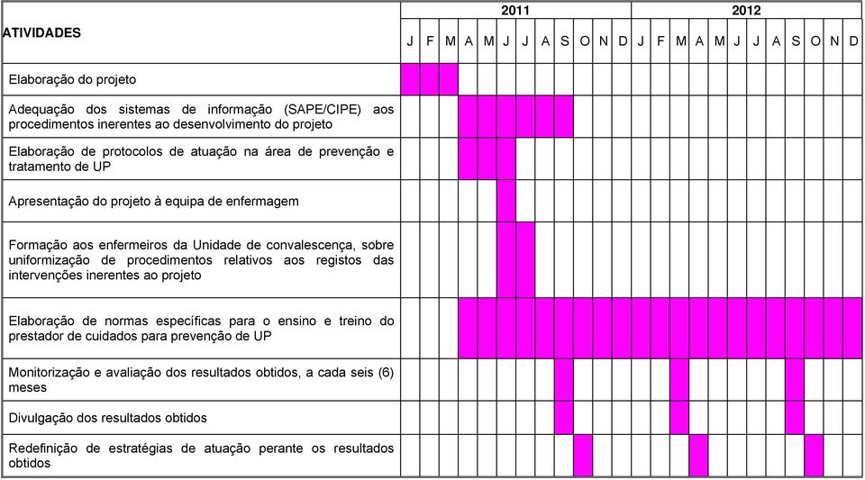 convalescença, sobre uniformização de procedimentos relativos aos registos das intervenções inerentes ao projeto Elaboração de normas específicas para o ensino e treino do prestador de