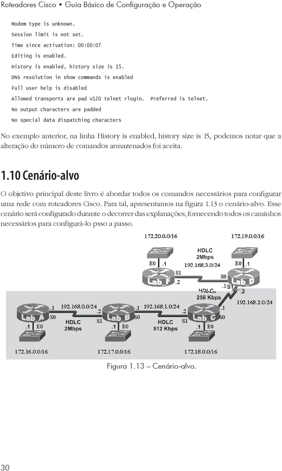 No output characters are padded No special data dispatching characters No exemplo anterior, na linha History is enabled, history size is 15, podemos notar que a alteração do número de comandos