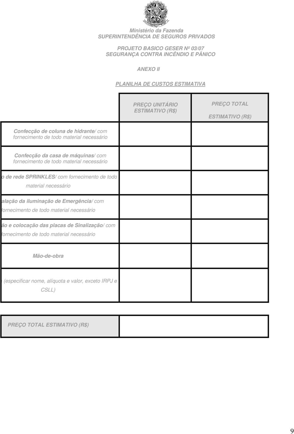 rede SPRINKLES/ com fornecimento de todo material necessário talação da iluminação de Emergência/ com ão e colocação das