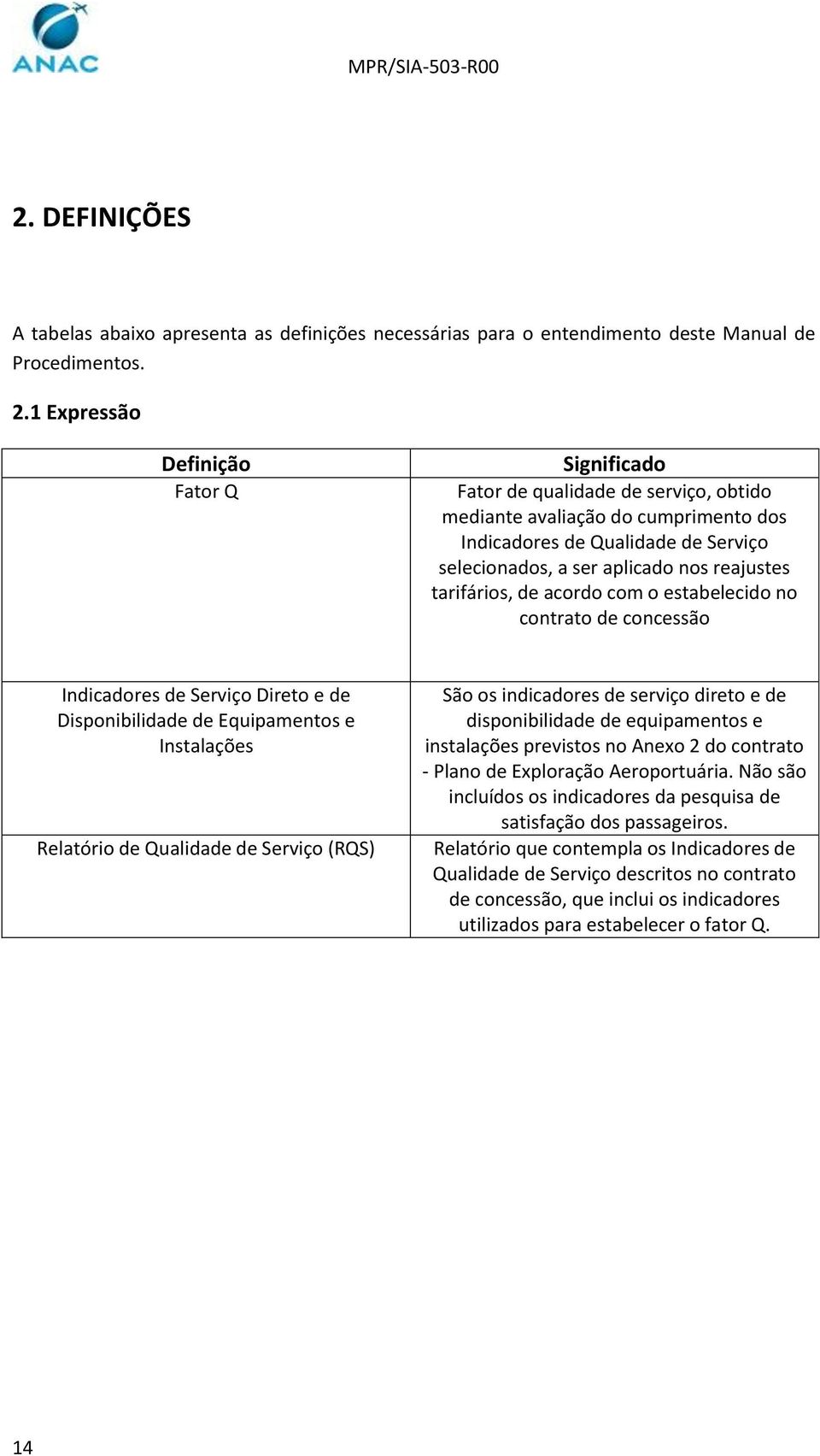 tarifários, de acordo com o estabelecido no contrato de concessão Indicadores de Serviço Direto e de Disponibilidade de Equipamentos e Instalações Relatório de Qualidade de Serviço (RQS) São os