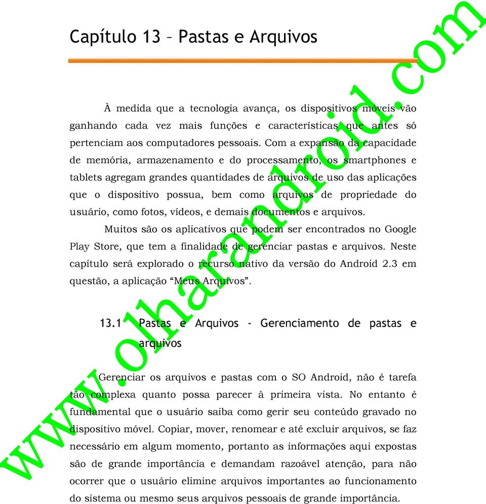 arquivos de propriedade do usuário, como fotos, vídeos, e demais documentos e arquivos.