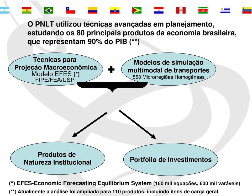 558 Microrregiões Homogêneas Produtos de Natureza Institucional Portfólio de Investimentos (*) EFES-Economic Forecasting