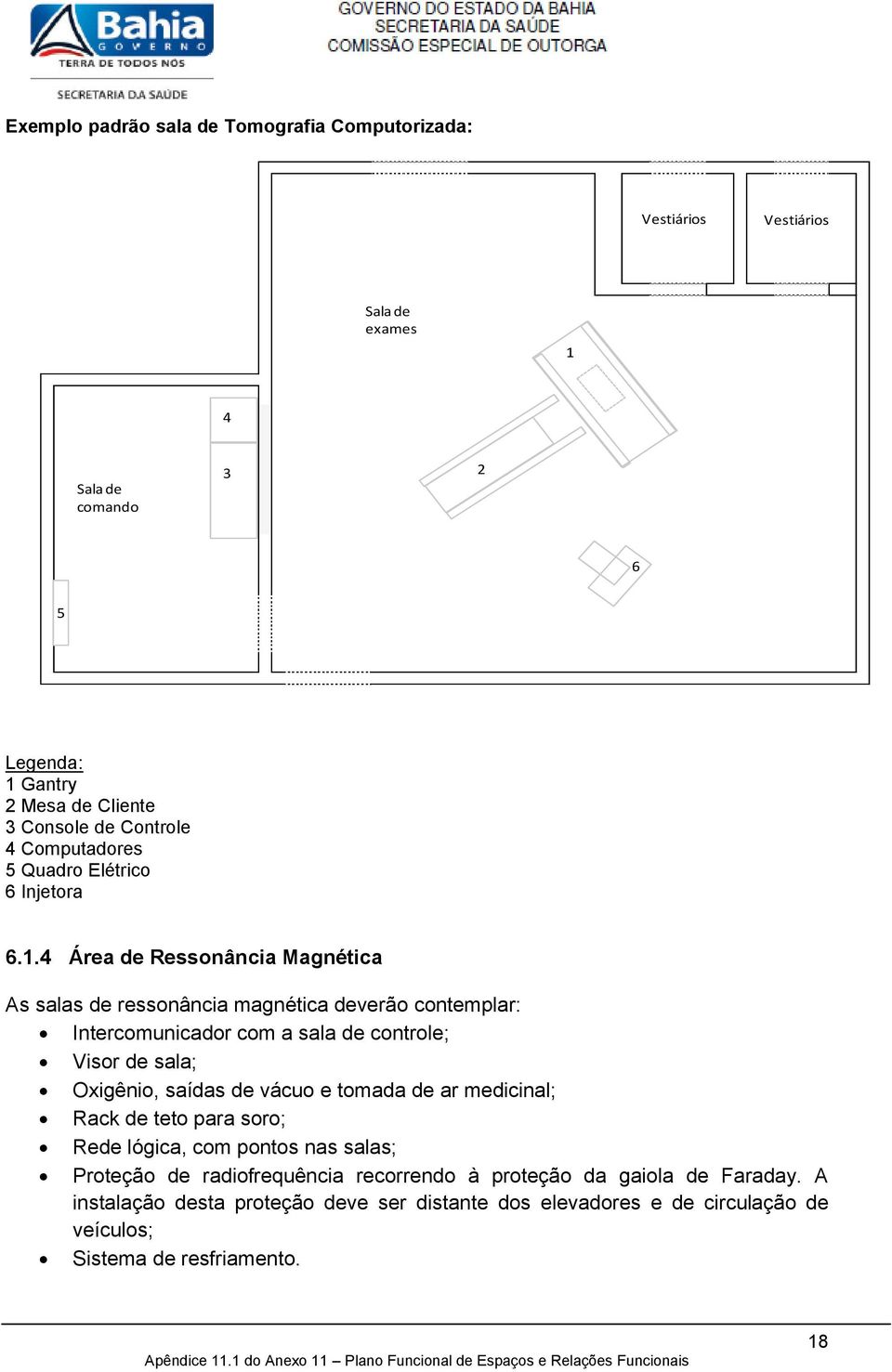 4 Área de Ressonância Magnética As salas de ressonância magnética deverão contemplar: Intercomunicador com a sala de controle; Visor de sala; Oxigênio, saídas de