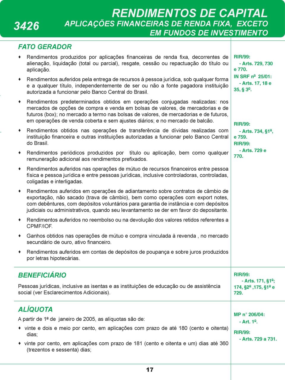 Rendimentos auferidos pela entrega de recursos à pessoa jurídica, sob qualquer forma e a qualquer título, independentemente de ser ou não a fonte pagadora instituição autorizada a funcionar pelo