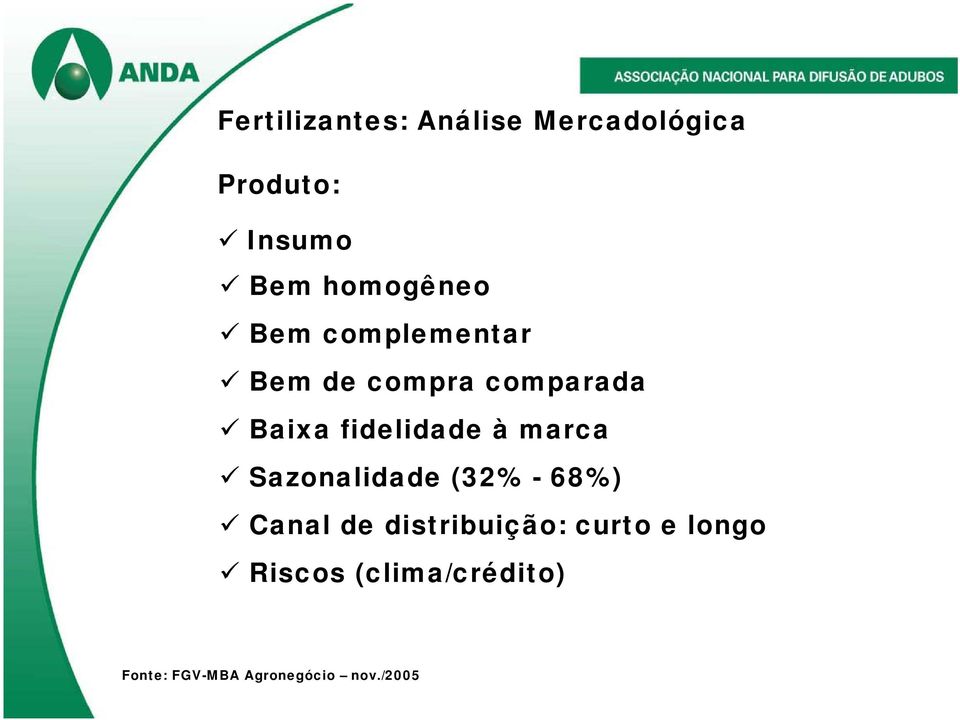 fidelidade à marca Sazonalidade (32% - 68%) Canal de