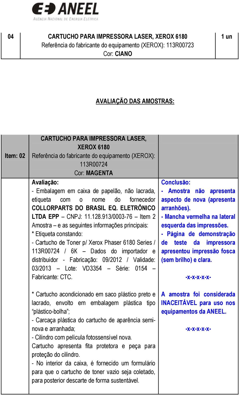 ELETRÔNICO LTDA EPP CNPJ: 11.128.