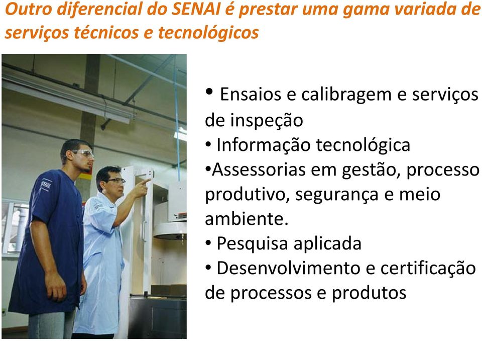 tecnológica Assessorias em gestão, processo produtivo, segurança e meio