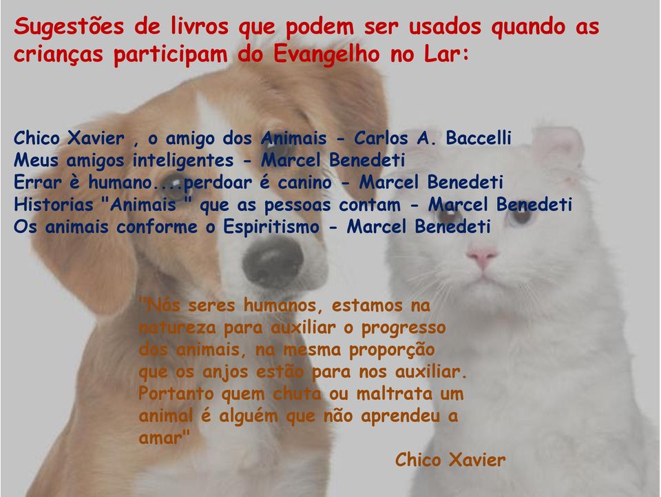 ..perdoar é canino - Marcel Benedeti Historias "Animais " que as pessoas contam - Marcel Benedeti Os animais conforme o Espiritismo - Marcel