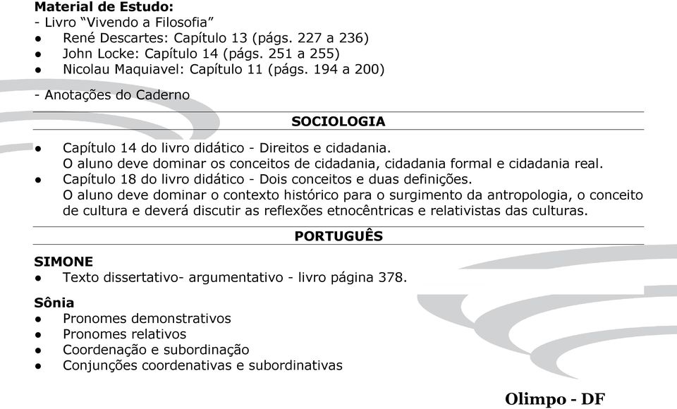 Capítulo 18 do livro didático - Dois conceitos e duas definições.