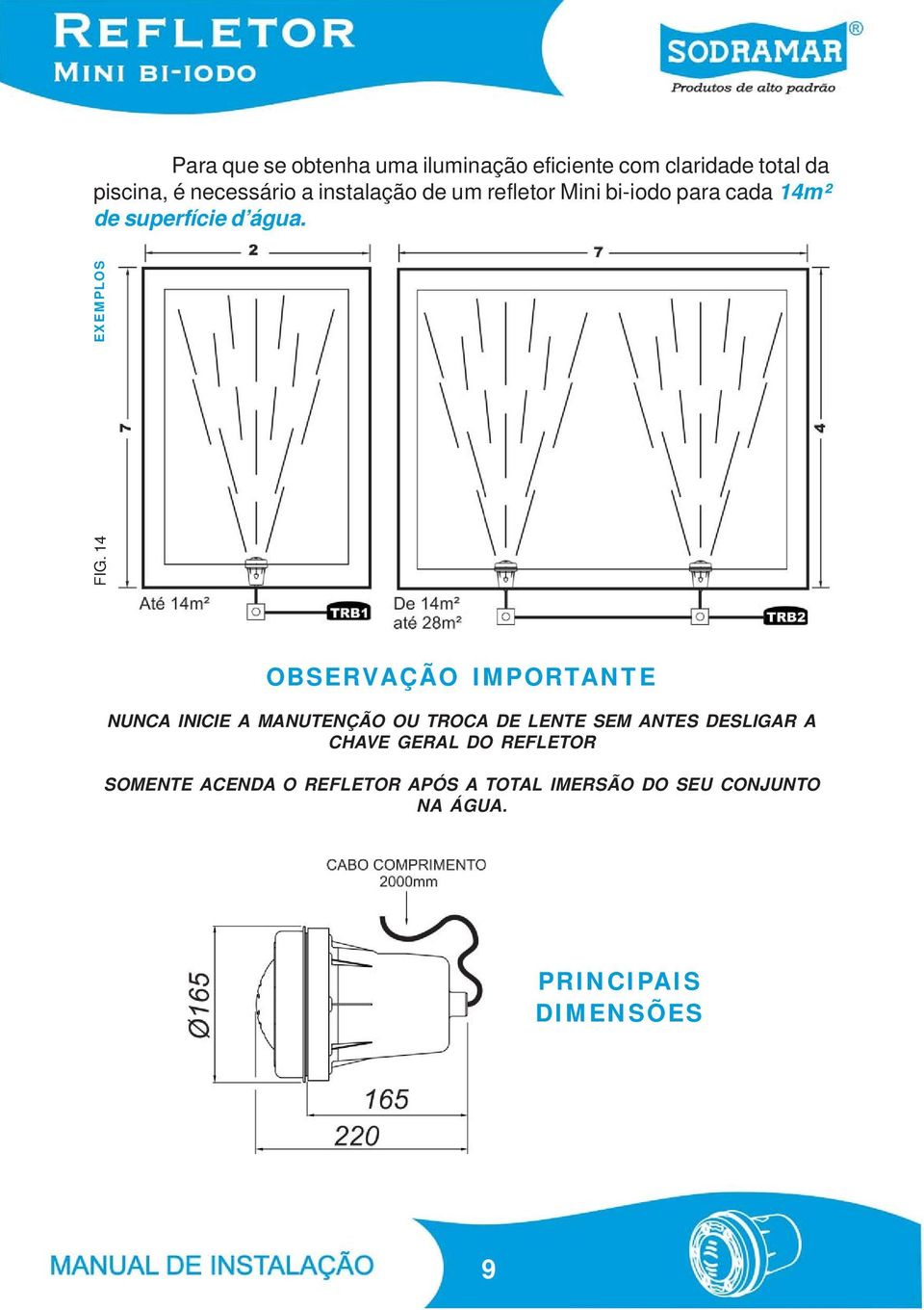 14 EXEMPLOS OBSERVAÇÃO IMPORTANTE NUNCA INICIE A MANUTENÇÃO OU TROCA DE LENTE SEM ANTES DESLIGAR