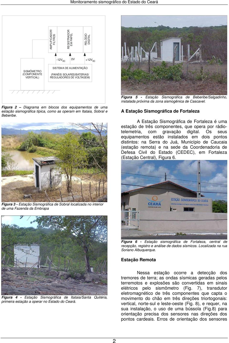 Figura 5 - Estação Sismográfica de Beberibe/Salgadinho, instalada próxima da zona sismogênica de Cascavel.