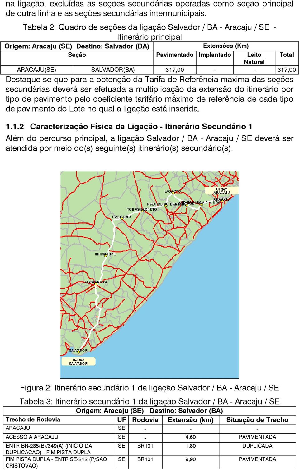 Destaque-se que para a obtenção da Tarifa de Referência máxima das seções secundárias deverá ser efetuada a multiplicação da extensão do itinerário por tipo de pavimento pelo coeficiente tarifário