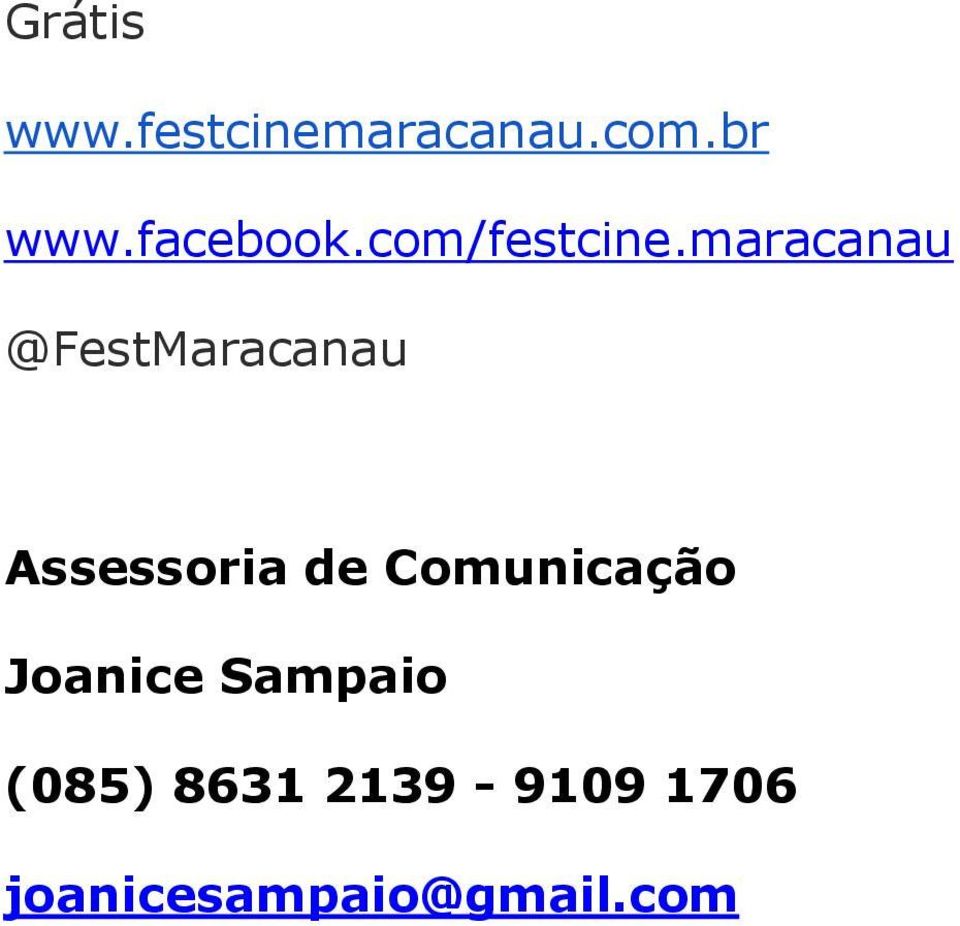 maracanau @FestMaracanau Assessoria de