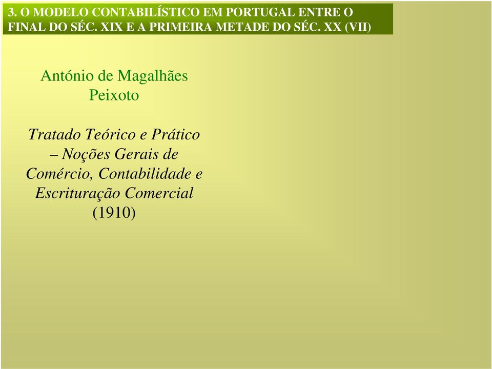 XX (VII) António de Magalhães Peixoto Tratado Teórico e