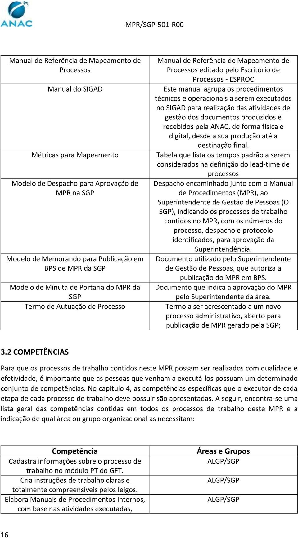 procedimentos técnicos e operacionais a serem executados no SIGAD para realização das atividades de gestão dos documentos produzidos e recebidos pela ANAC, de forma física e digital, desde a sua